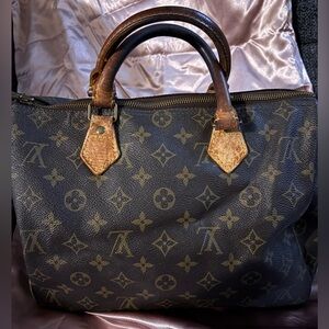 Louis Vuitton Monogram Canvas Speedy Top-Handle Bag in Brown and Tan